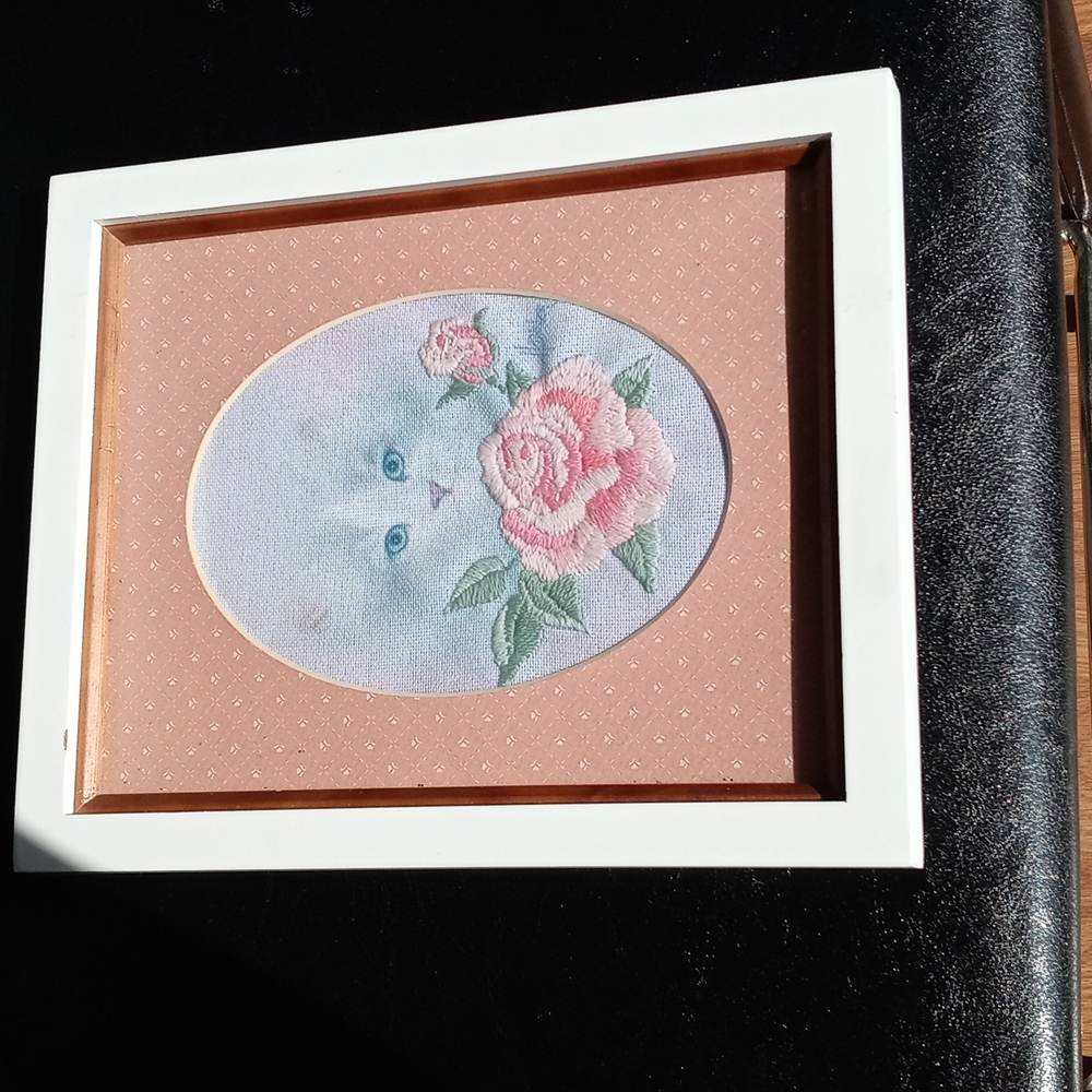 8 x 10 embroidered photo in frame- Great gift!
